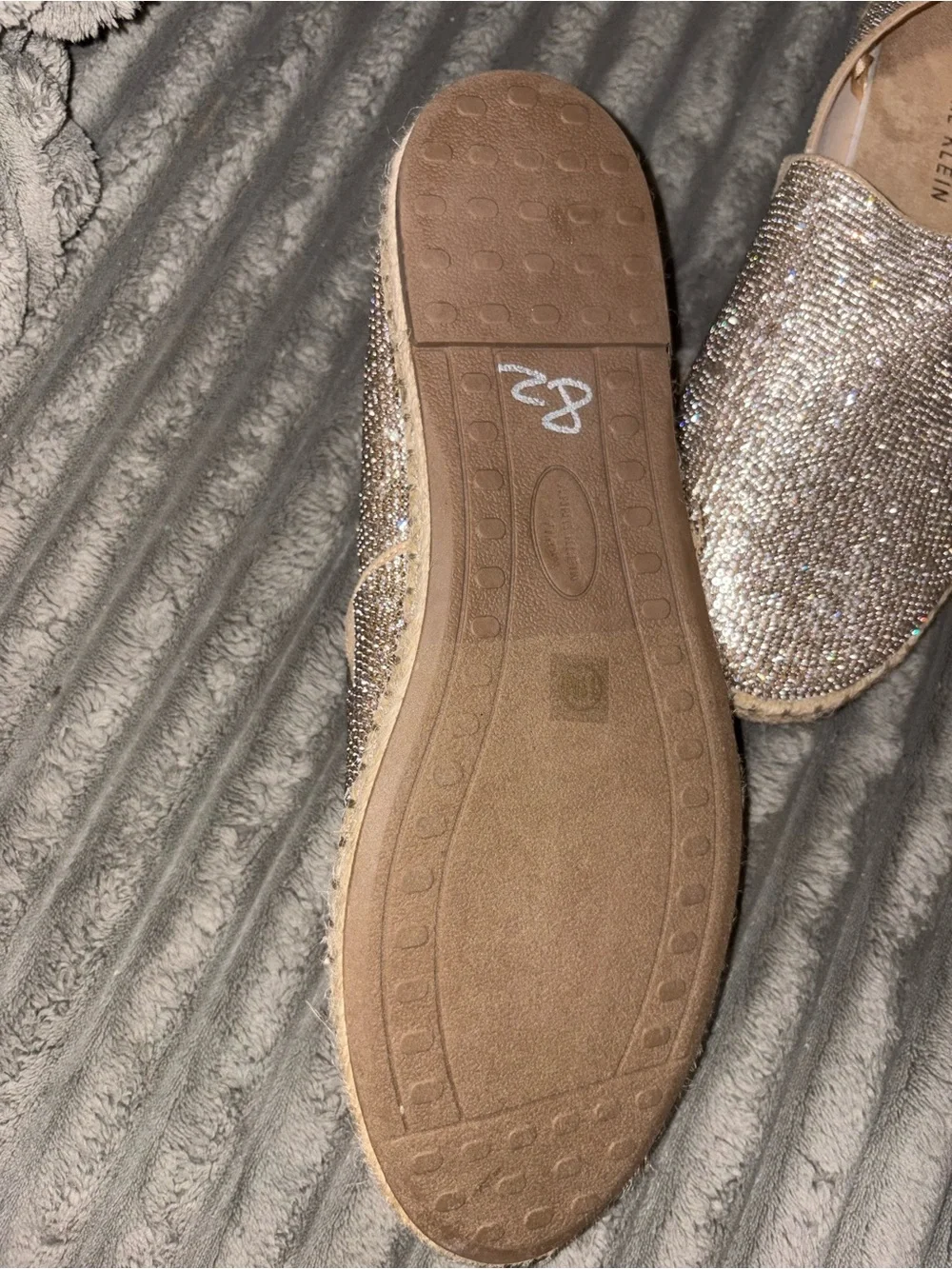 Anne Klein Metallic Rose Espadrille Slip-Ons